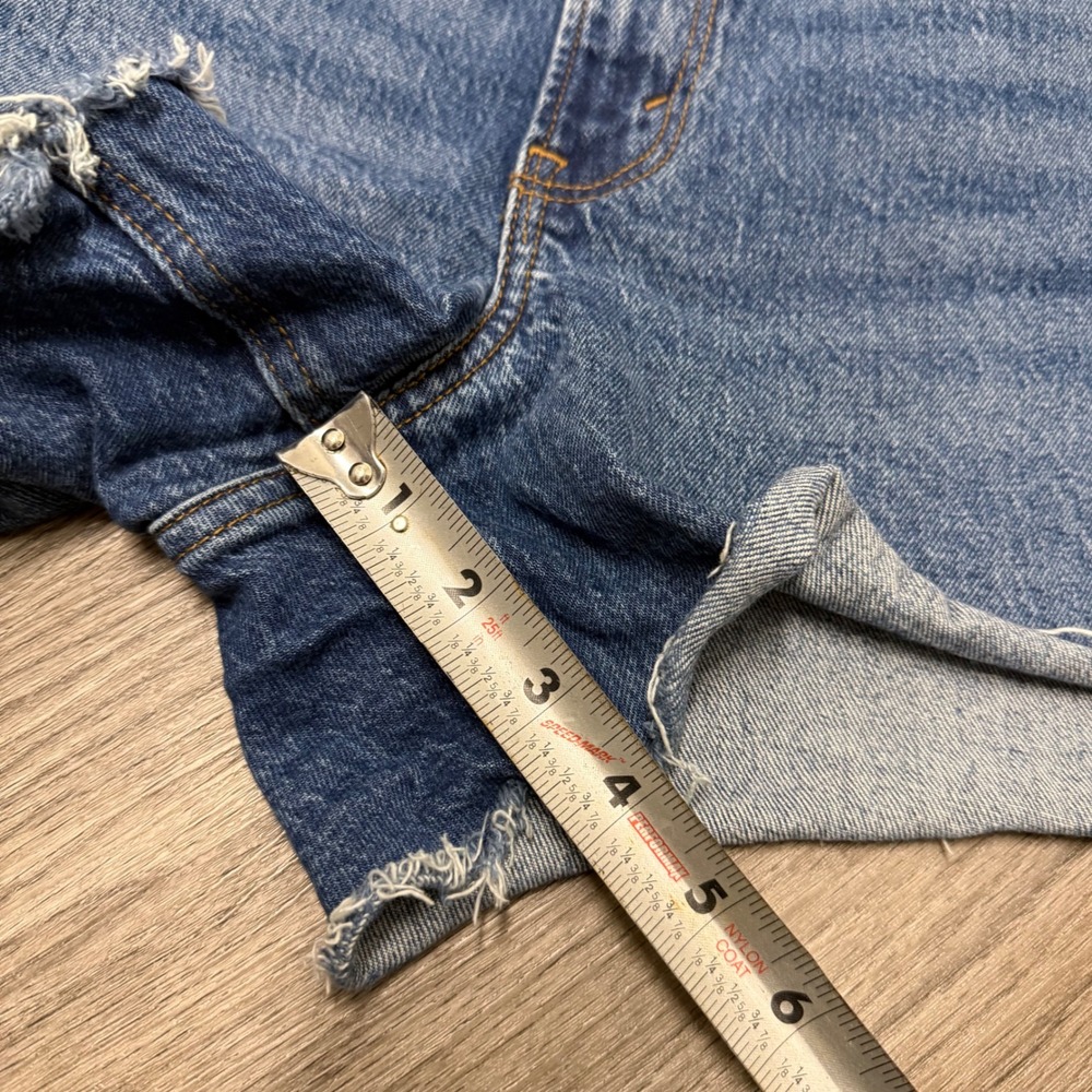 Abercrombie & Fitch Curve Love The 4 Mom Short High Rise Denim Blue Size 30 10 - Picture 7 of 8